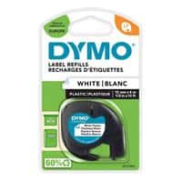 Ruban d’étiquettes LT Dymo S0721610 / 91201 LetraTag d’origine Autocollant Blanc 12 mm x 4 m