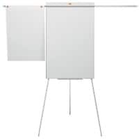 Chevalet de conférence à trépied magnétique Nobo Impression Pro à bras d’affichage extensibles Nano Clean™ Acier 68,5 x 185 cm Blanc