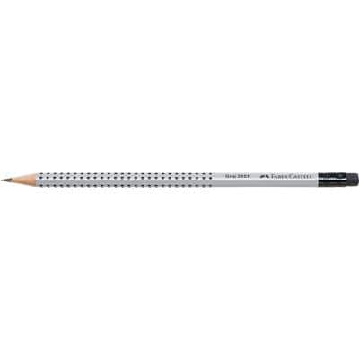 Crayon graphite avec gomme Faber-Castell Grip 2001 HB Gris