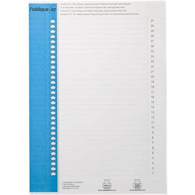 Étiquettes pour dossiers suspendus ELBA N°9 Bleu Papier Pour armoires, 158 mm 0,9 x 15,6 cm 300 Unités