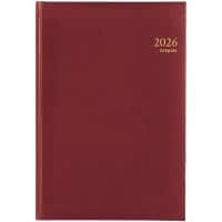 Agenda Brepols Omega Lima 2026 A4 1 Semaine sur 2 pages Allemand, Anglais, Français, Italien, Néerlandais, Espagnol Bordeaux 0,030,1256,04,6,0