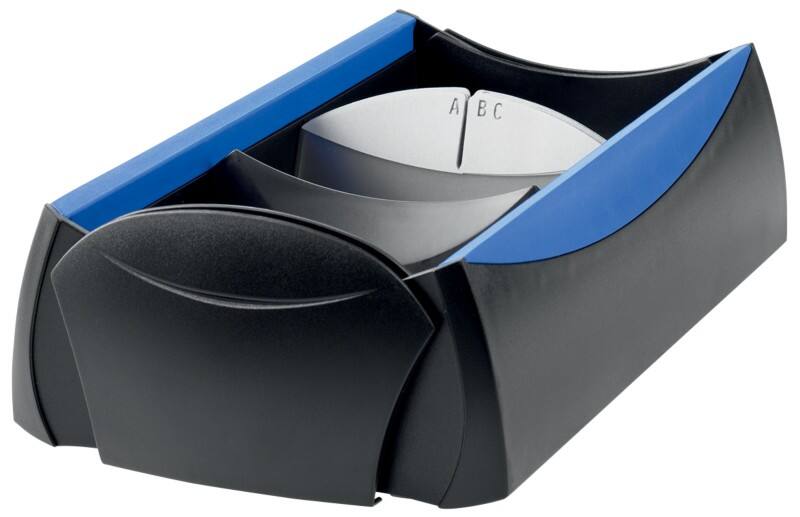 Boîte pour cartes de visite HAN Delta VIP Noir, bleu 500 Cartes 12 x 25,5 x 8 cm