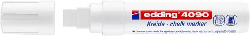 Marqueur craie edding 4090 Non permanent Blanc Extra large Biseauté 15 mm