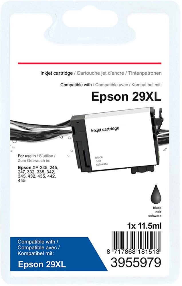 Cartouche jet d'encre Office Depot Compatible Epson 29XL Noir C13T29914012