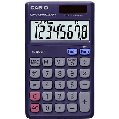 Calculatrice de poche Casio SL-300VER 8 chiffres Bleu