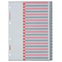 Intercalaires Kolma Longlife A4 portrait 20 intercalaires Rouge, gris