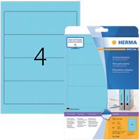 Étiquettes pour dos de classeur SuperPrint HERMA A4 61 mm Bleu 20 Feuilles de 4 Étiquettes 5098