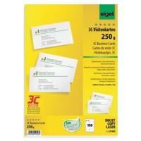 Cartes de visite pour PC Sigel 3C Ultra blanc Lisse 250 g/m² 85 x 55 mm 85 x 55 mm 10 Feuilles de 10 Unités