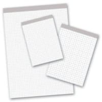 Bloc-notes Ursus Blanc A5 Couverture en papier Feuilles à détacher Quadrillé Agrafées 100 feuilles Paquet de 10