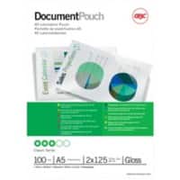 Pochette de plastification Document GBC A5 Brillant 125 microns (2 x 125) Transparent 100 Unités