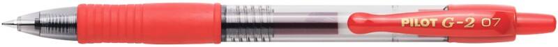 Roller encre gel Pilot G2 Rétractable Rouge 0,4 mm Moyen Conique Rechargeable 70% Recyclé