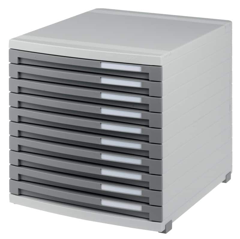 Armoire à tiroirs HAN SUITE Plastique Gris, Gris clair 10 Tiroirs 30 x 38,2 x 30,7 cm B4