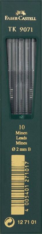 Mines pour porte-mines Faber-Castell - 2B Noir TK 9071 10 Unités