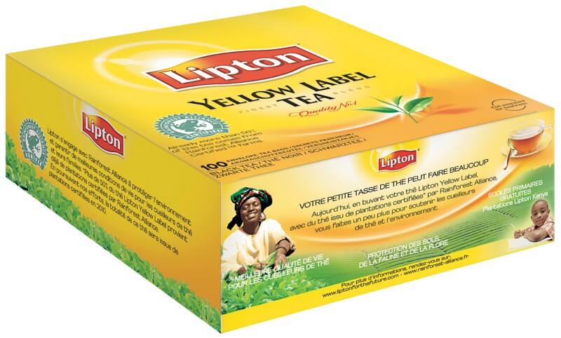 Thé noir Lipton Yellow Label 100 Unités de 3 g