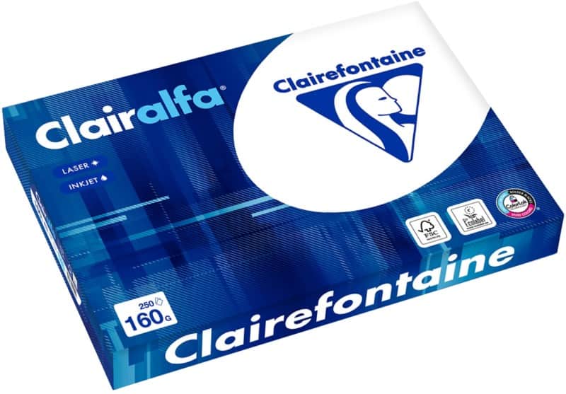 Papier imprimante Clairalfa A3 Clairefontaine Blanc 160 g/m² Lisse 250 Feuilles
