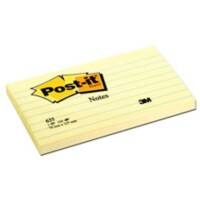 Notes Post-it Lignées 127 x 76 mm Jaune canari 12 Blocs de 100 Feuilles