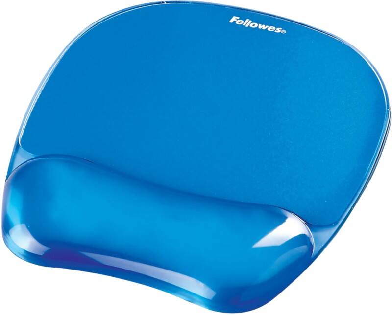 Tapis de souris avec repose-poignets Fellowes Crystal Gel Bleu