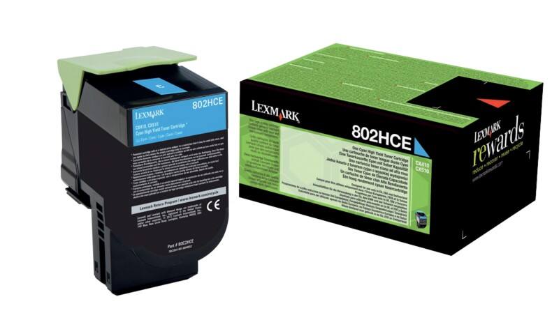 Toner Lexmark D'origine 80C2HCE Cyan