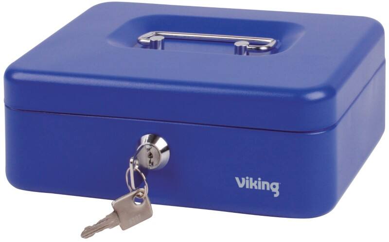Caisse à monnaie Viking Serrure à clé 3 204 x 150 x 74 mm Bleu