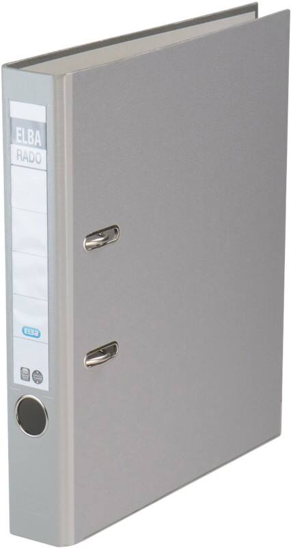 Classeur à levier ELBA Étroit Rado Brilliant A4 50 mm Gris 2 Anneaux 100022608 Plastique