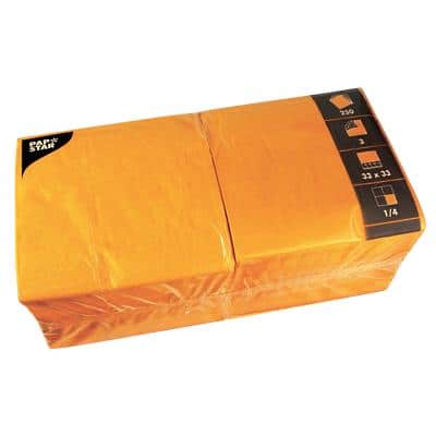 Serviettes PAPSTAR 33 cm Cellulose Orange 250 Unités
