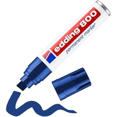 Marqueur permanent edding 800 Extra large Pointe biseautée 12 mm Bleu Rechargeable