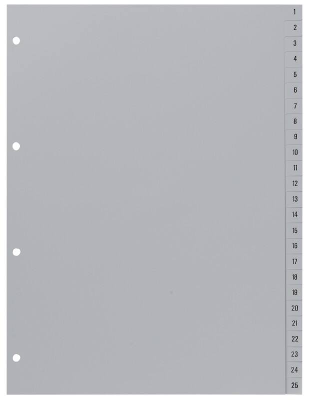 Intercalaires polypropylène Hetzel A4 100 intercalaires 1 à 100