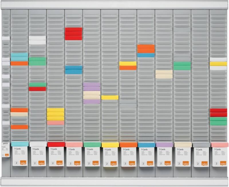 Planning hebdomadaire pour fiches T Nobo 80 (L) x 66 (H) cm Gris