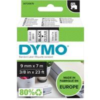 Ruban d’étiquettes Dymo D1 S0720670 / 40910 d’origine Autocollantes Noir sur transparent 9 mm x 7 m