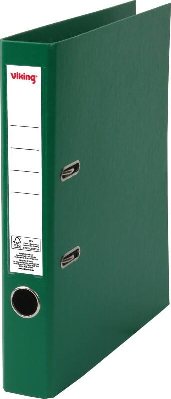 Classeur à levier Viking Étroit A4 50 mm Vert foncé 2 Anneaux Plastique Mat Portrait