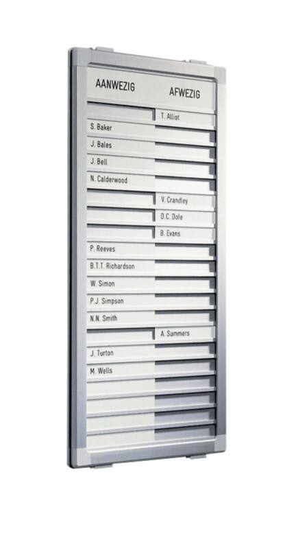 Tableau de présence Legamaster Professional 26 (L) x 77 (H) cm Aluminium, Plastique Gris