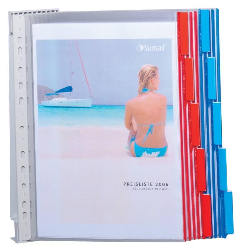 Système de présentation DURABLE 10 Panneaux A4 Métal, PVC (Polychlorure de vinyle) Bleu;Rouge