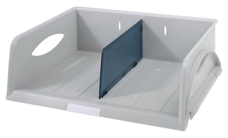 Corbeille à courrier avec séparateur transversal Leitz Sorty Gris A4 Polystyrène 40,5 x 30 x 12,5 cm