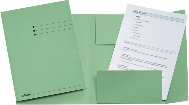 Farde à 3 rabats Esselte Manilla 1033308 A4 vert carton recyclé 250 feuilles 24 x 31,8 x 2 cm 50 unités