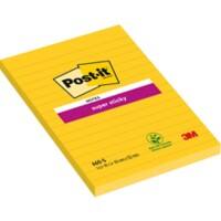 Notes Super Sticky Post-it 101 x 152 mm Jaune Rectangulaire Ligné 6 Blocs de 75 Feuilles