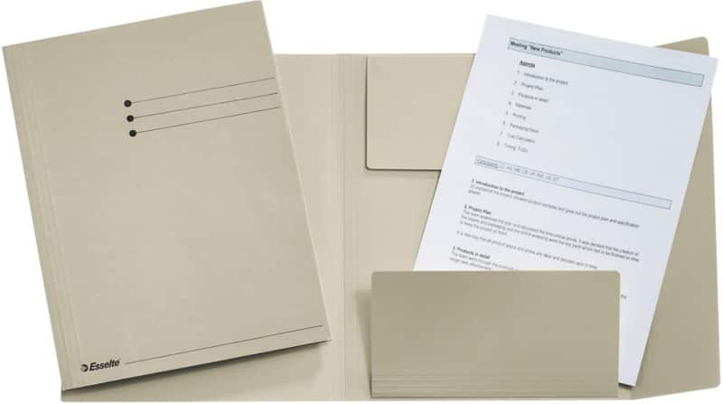 Farde à 3 rabats Esselte Manilla 1033307 A4 gris carton recyclé 250 feuilles 24 x 31,8 x 2 cm 50 unités