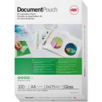 Pochette de plastification Document GBC A4 Brillant 175 microns (2 x 175) Transparent 100 Unités