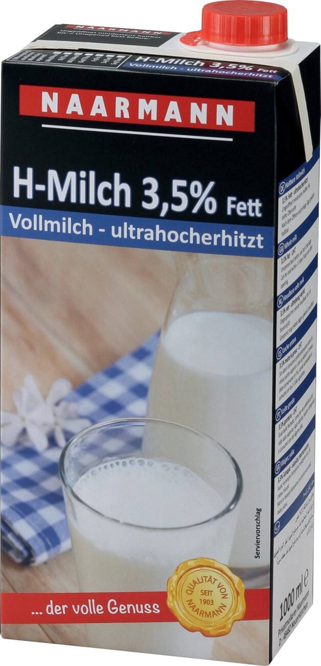 Lait Naarmann 733466 3.5 % 12 Unités de 1 L