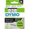 Ruban d'étiquettes DYMO D1 Authentique 45010 S0721440 Autocollantes Noir sur Transparent 12 mm x 7 m