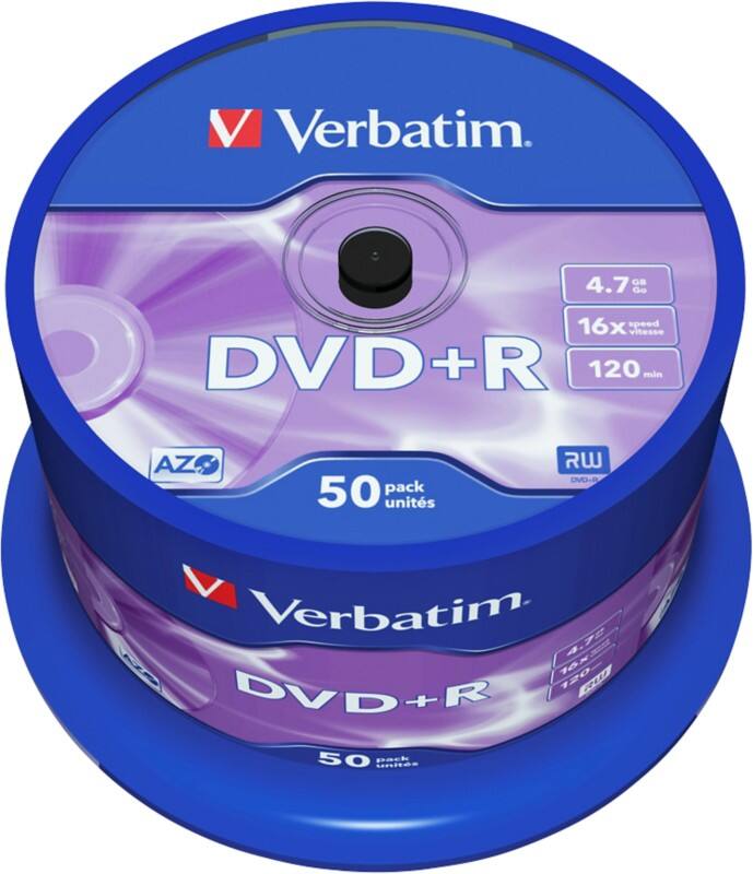 DVD + R Verbatim 16x 4.7 Go Spindle 50 Unités