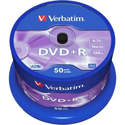 DVD + R Verbatim 16x 4.7 Go Spindle 50 Unités
