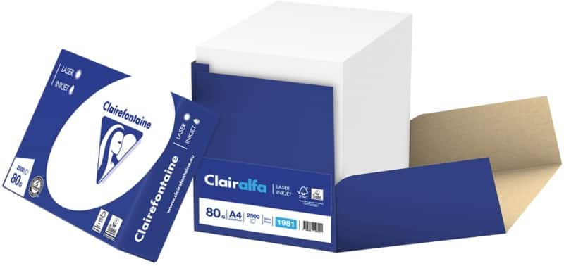 Papier imprimante Clairalfa A4 Clairefontaine Blanc 80 g/m² Mat 2500 Feuilles