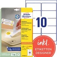 Étiquettes enlevables AVERY Zweckform Stick & Lift Blanc 96 x 50,8 mm 30 Feuilles de 10 Étiquettes