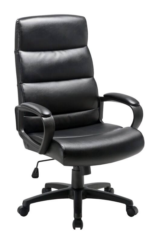 Fauteuil de direction Malaga Viking Mécanisme d’inclinaison Cuir reconstitué Accoudoirs fixes Siège réglable en hauteur Noir 110 kg