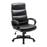 Fauteuil de direction Niceday Malaga en cuir reconstitué de couleur noire.