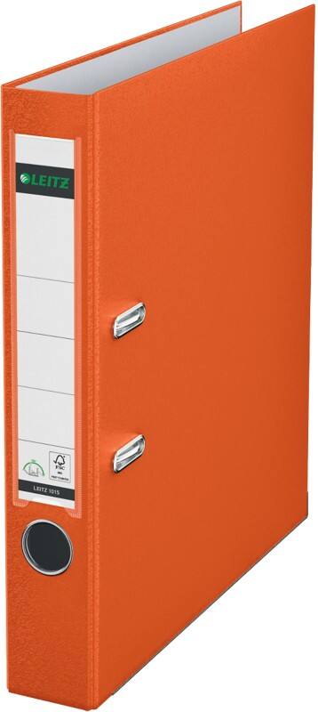 Classeur à levier Leitz Étroit 180° A4 52 mm Orange 2 Anneaux 1015 Plastique Lisse Portrait