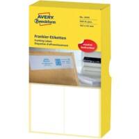 Étiquettes d'affranchissement Franking Avery 3440 Blanc 163 x 43 mm 250 Feuilles de 2 Étiquettes
