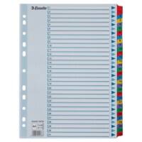 Intercalaires Esselte Mylar 100164 A4 touches renforcées multicolore 31 onglets 11 trous carton 160 g/m² 1 à 31