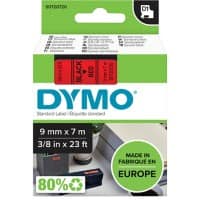 Ruban d'étiquettes DYMO D1 Authentique 40917 S0720720 Autocollantes Noir sur Rouge 9 mm x 7 m