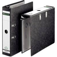 Classeur à levier Leitz Large 180° A4 80 mm Noir 2 Anneaux 1821 Panneau dur Effet Marbre Portrait